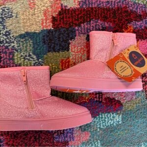 Oomphies Kids Pink Glitter Zip-Up Boots